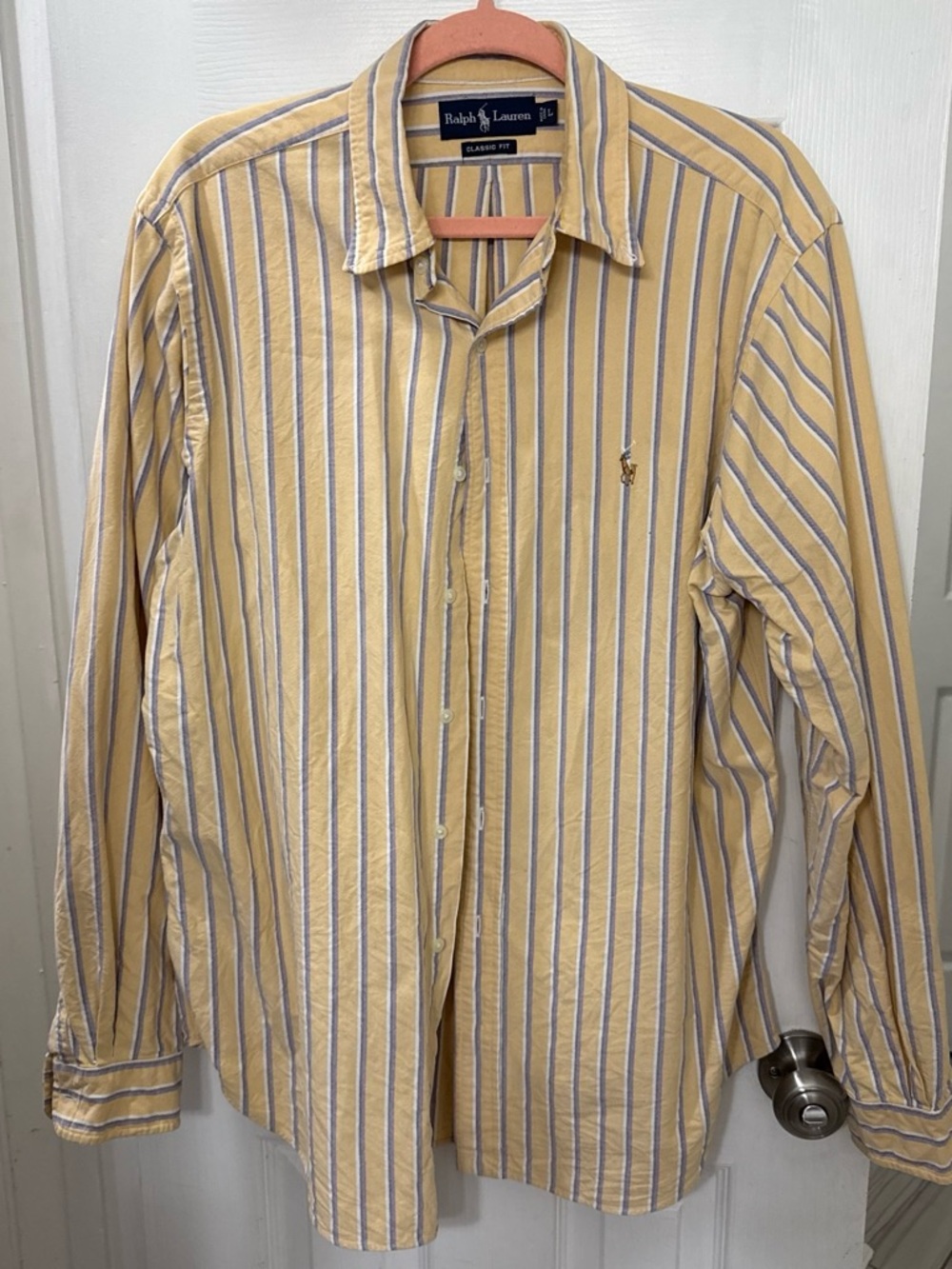 Ralph Lauren Classic Fit Yellow Striped Men's Shirt